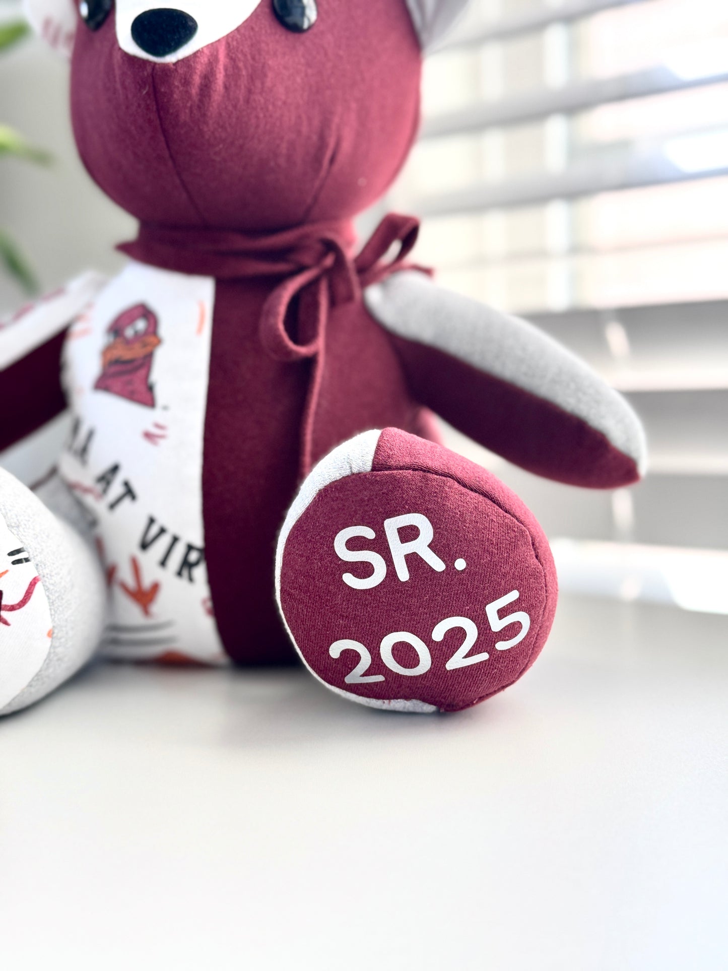 Custom Memory Teddy Bear – Made from College Shirts, Jerseys, Graduation Outfits & More