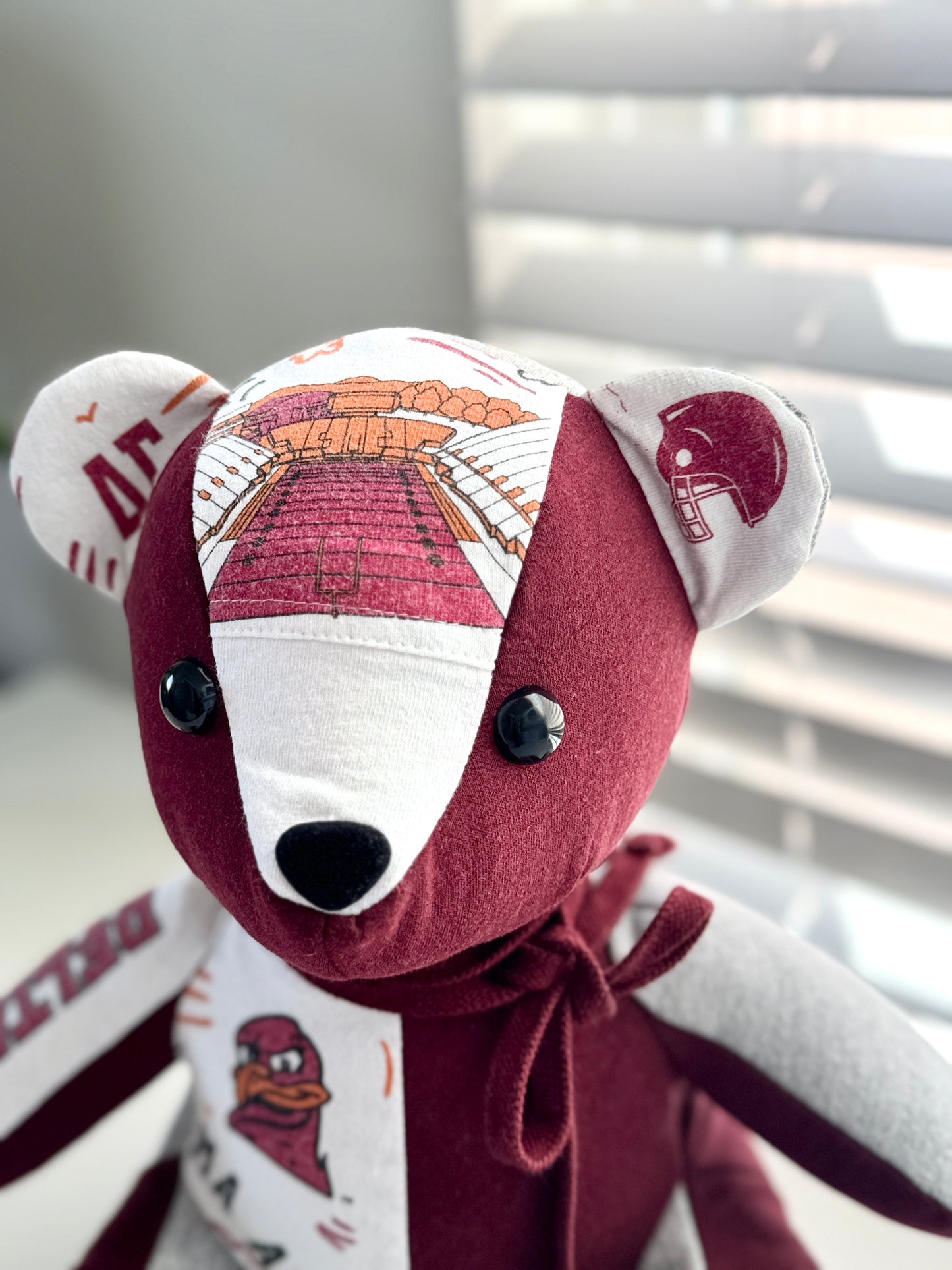 Custom Memory Teddy Bear – Made from College Shirts, Jerseys, Graduation Outfits & More